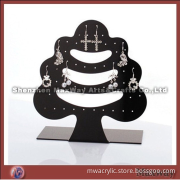 Acrylic Black Tree-shaped Ear Nail/Pin/Pendants/Earrings Display Holder